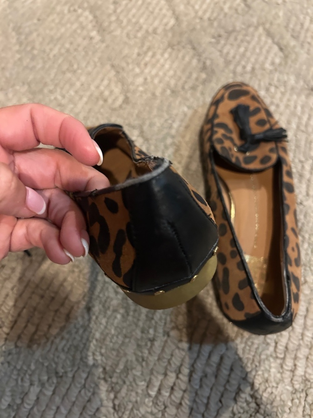 Dolce Vita Leopard Print Tassel Loafers in Brown & Black - Picture 11 of 11